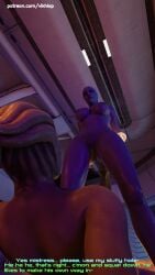 3d alien alien_genitalia alien_girl alien_humanoid asari asari_futanari comic comic_page english english_text futanari huge_cock liara_t'soni mass_effect vikhlop