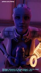 3d alien alien_genitalia alien_girl alien_humanoid asari comic comic_page english english_text huge_cock liara_t'soni mass_effect turian vikhlop