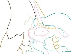 balls blush caught crown cum cum_in_mouth cum_inside deep_throat deepthroat discord_(mlp) draconequus duo embarrassed equine fellatio female friendship_is_magic hand_on_neck horn horse lipstick looking_at_viewer makeup male mammal my_little_pony oral pony princess_celestia_(mlp) pubes sex simple_background straight straight_hair the_weaver white_background