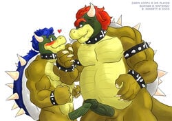 blue_bowser blush bowser collar gay heart koopa male male_only mario_(series) nintendo sasuga