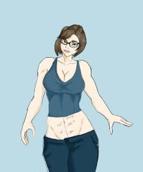 artist_request digital_media_(artwork) fanart female_focus hor horny mei_(overwatch) midriff original overwatch overwatch_2