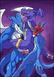 anal anal_sex cum digimon double_anal dragoneer_(character) exveemon flamedramon gay irene male male/male male_only nude penetration penis yaoi