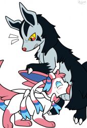 ai_generated ambiguous_gender anthro_on_feral eeveelution feral feral_on_feral forced forced_blowjob forced_oral knot male male/ambiguous mightyena nai_diffusion novelai oral pokémon_(species) pokemon pokemon_(species) sylveon