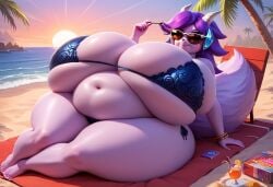 ai_generated anthro aquatic_dragon big_breasts bikini civitai dragon female female_protagonist freedom_planet freedom_planet_2 looking_at_viewer sash_lilac stevenxgtz video_games water_dragon