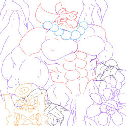 balls big_balls breath_of_fire danandnite digimon face_markings gargoyle garr guilmon lizard male male_only markings muscles nude penis reptile scalie sketch standing