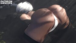 1girls 3d android ass ass_focus back big_ass black_clothing black_legwear blender bunnysuit clothed clothing diescope female female_focus female_only hi_res huge_ass jack-o_pose leotard light-skinned_female light_skin lying lying_on_stomach nier:_automata pussy pussy_peek realistic shiny_skin short_hair solo solo_female solo_focus square_enix stockings thick_ass thick_thighs thighs white_hair yorha_2b