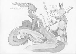 anal anal_sex claws closed_eyes cum cumshot dragon erection fangs gay grin hands-free horns male megan messy muscles nude on_back open_mouth orgasm penetration penis pointy_ears reptile scalie sex sitting size_difference sketch tail