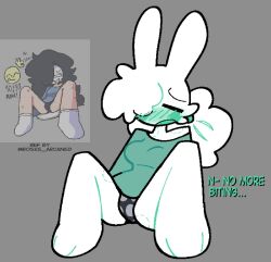 bite_marks blush bunny_girl green_shirt twitter_user_oc weird_(weirdenned)