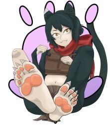 cat_ears cat_tail catgirl delicious_in_dungeon dungeon_meshi erboiler erboiler_(artist) feet foot_fetish foot_focus izutsumi paw pawpads tagme