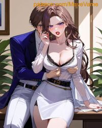 ai_generated big_breasts breast_grab breasts breasts breasts_touching grabbing_breasts incest mave_vame milf mommy mother mother_and_child mother_and_son touching_breast