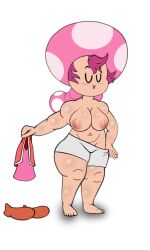 1girls ass breasts clothing fappencheese female female_only full_body ice_climber mario_(series) mob_face nana_(ice_climber) simple_background solo standing super_smash_bros. toadette toadette_(purple_yoshi_draws) uvu white_background