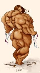 ass big_breasts big_muscles breasts brown_hair female hair huge_breasts huge_muscles large_breasts large_muscles muscle_growth muscles muscular muscular_arms muscular_female muscular_legs muscular_thighs pale_skin veins veiny_muscles