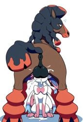 ai_generated blowjob deepthroat feral feral_on_feral horse horse_penis horsecock mudsdale nai_diffusion novelai pokemon request size_difference sylveon