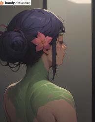 1girls ai_generated blue_hair cute flower girl league_of_legends lizard_girl neeko riot_games tagme_(miashiro)