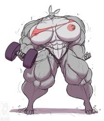 abs biceps big_breasts big_muscles breasts disney extreme_muscles female huge_breasts huge_muscles hyper_breasts hyper_muscles jolly_jack judy_hopps large_breasts large_muscles muscle_growth muscles muscular muscular_arms muscular_female muscular_legs muscular_thighs nipples rabbit weights zootopia