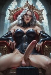 1futa ai_generated balls breasts casual curvy dickgirl dress futa_only futadiffusion futanari looking_at_viewer muscular_futanari nsfw penis perfect_body ready_to_fuck taker_pov veiny_penis