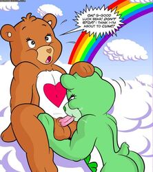 bear care_bear chris_sutor clouds dialogue fellatio furry furry_only gay good_luck_bear lotsa_heart_bear male oral oral_sex rainbow sex sky