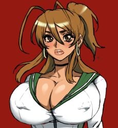 2024 alternate_version_available big_breasts big_lips bimbo bimbofication colored_skin highschool_of_the_dead huge_breasts jay-marvel large_breasts light-skinned_female light_skin portrait rei_miyamoto sketch solo solo_female