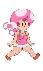 1girls :u ass breasts clothing fappencheese female female_only full_body ice_climber mario_(series) mob_face nana_(ice_climber) simple_background solo standing super_smash_bros. toadette toadette_(purple_yoshi_draws) white_background