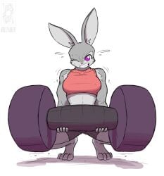 disney female jolly_jack judy_hopps muscle_growth muscles muscular muscular_arms muscular_female muscular_legs muscular_thighs rabbit weights zootopia