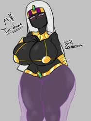 alien alien_girl alien_humanoid big_breasts black_body duck_dodgers jyto looney_tunes martian martian_(duck_dodgers) queen_tyr'ahnee warner_brothers white_hair