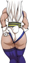 1girls adjusting_clothes animal_tail ass ass_focus back back_view backboob big_ass bunny_tail dat_ass female female_only gloves hair handwear hero_outfit_(mha) huge_ass legwear leotard long_hair miruko my_hero_academia rumi_usagiyama smallsoud solo solo_female superheroine tail thick_thighs thighhighs thighs white_hair white_leotard