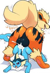 ai_generated ambiguous_gender arcanine breeding excessive_cum feral feral_on_feral knotting_position male male/ambiguous nai_diffusion novelai pokémon_(species) pokemon pokemon_(species) request vaporeon