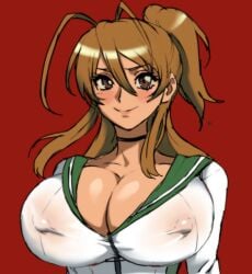 2024 alternate_version_available big_breasts colored_skin highschool_of_the_dead huge_breasts jay-marvel large_breasts light-skinned_female light_skin portrait rei_miyamoto sketch solo solo_female