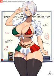 angel_(kof) commission flag_print gyaru huge_thighs king_of_fighters mexican mexican_female mexican_flag self_upload spanish_text thick_thighs xhaart