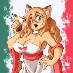 big_breasts breasts cleavage dead_source dia_de_la_independencia_de_mexico female female_focus female_only goya_(lucyfercomic) holidays lucyfercomic mexican mexican_flag original original_character tagme