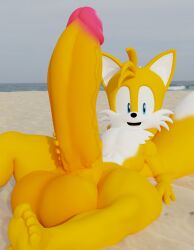 3d anthro balls big_balls big_penis blender_(software) hand_on_penis hornybunny huge_cock hyper_genitalia hyper_penis male_only penis sega sitting sonic_(series) sonic_the_hedgehog_(series) tagme tails yellow_skin