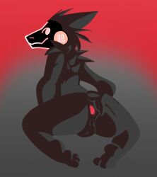 1boy anthro balls dark_protogen_(kaiju_paradise) digital_media_(artwork) furry kaiju_paradise karkow looking_at_viewer looking_back male presenting presenting_anus protogen roblox roblox_game solo solo_focus solo_male tagme