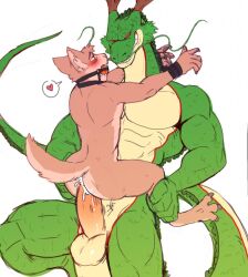 2boys bodily_fluids cum cum_inside dragon dragon_ball gay genital_fluids hi_res hyenaface male male/male male_only sex shenron yaoi