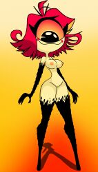 :3 breasts cute cute_face hazbin_hotel madrs medium_breasts niffty nude red_eyes red_hair thin_waist