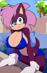 big_ass big_breasts bikini edit furry gloves hair_over_one_eye pink pink_hair pool sega sexy_beach sonia_the_hedgehog sonic_(series) sonic_the_hedgehog sonic_the_hedgehog_(series) sonic_underground