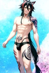 ai_generated cute_male emo_boy ia neko_boy speedo tagme