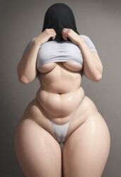 ai_generated bbw big_ass big_butt chubby_female dressed hiding_face light-skinned_female nurse slightly_chubby solo_female