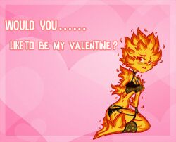 elemental_(pixar) elemental_creature elemental_humanoid ember_lumen female fire lingerie pinkybunn's pinkybunns valentine's_day