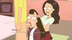 1boy 2d 2girls assisted_fellatio blowjob bottomless_male crop_top cross_necklace english_text fellatio ferdafs forced_oral glasses hand_on_another's_head hand_on_head handjob lip_biting longer_than_30_seconds morty_smith mp4 multiple_girls nancy_(rick_and_morty) nerdy_female partial_male rick_and_morty rick_and_morty:_a_way_back_home skirt small_breasts tagme teamwork tricia_lange video