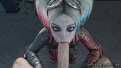 1boy 1girls 3d animated batman_(series) blonde_hair blowjob blowjob_face completely_naked completely_naked_male completely_nude completely_nude_male dc dc_comics harley_quinn harley_quinn_(injustice) injustice_2 pov sound stoneddude tagme video whore whored_out