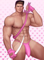 1boy bara bara_tits barazoku big_bulge bulge cupid drawnpr0n gay holidays huge_bulge looking_at_viewer male male_focus male_nipples male_only manly muscular_male nipples penis_outline solo solo_male thong underwear valentine's_day yaoi