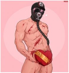 1boy bara bara_tits barazoku blood completely_nude completely_nude_male gay harry_warden holidays male male_focus male_nipples male_only male_pubic_hair manly mozgistired muscular_male my_bloody_valentine nipples nude solo solo_male valentine's_day yaoi