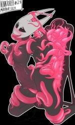 3:5 absurd_res arms_tied blush bound breasts female flukes_(hollow_knight) from_behind heart hi_res hollow_knight hornet_(hollow_knight) legs_tied nipple_fetish nipple_penetration nipple_play nipples open_mouth penetration pink_tentacles restrained scaliepunk sex solo spread_legs stomach_bulge team_cherry tentacle tentacle_penetration vaginal_penetration