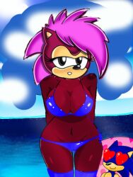 anthro beach brother_and_sister brother_spying_on_sister edit furry heart_eyes looking_at_viewer mobian_(species) naked nude pervert_brother sonia_the_hedgehog sonic_(series) sonic_the_hedgehog sonic_the_hedgehog_(series) sonic_underground terrible_edit