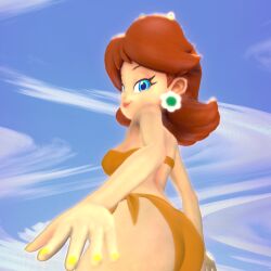 1girls 3d 3dcringe ass back backboob bedroom_eyes bikini blue_eyes breasts butt crown earrings female female_only flower_earrings ginger_hair half-closed_eyes human human_only lips looking_at_viewer looking_back looking_back_at_viewer mario_(series) nail_polish nintendo princess_daisy sfm shoulder_length_hair sky solo tan-skinned_female tan_skin tanned thick thick_ass thick_hips thick_thighs wide_hips yellow_nail_polish yellow_nails