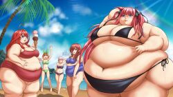 bbw beach bikini chubby fat fat_woman female go-toubun_no_hanayome meatpedal morbidly_obese morbidly_obese_female multiple_girls nakano_ichika nakano_itsuki nakano_miku nakano_nino nakano_yotsuba obese obese_female overweight overweight_female ssbbw weight_gain