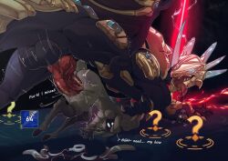 1boy 1girls antalauzt dragon feral furry hextech_dragon kindred lamb_(league_of_legends) league_of_legends mask masked masked_female riot_games size_difference wolf_(league_of_legends)