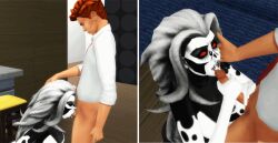 3d animated blowjob cum_on_face cumshot dc dc_comics fellatio female ginger_hair jimmy_olsen oral oral_sex pale-skinned_male pof3445 red_eyes silver_banshee superman_(series) the_sims the_sims_4 white_hair