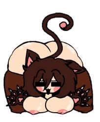 1girls 2d big_ass big_breasts big_butt big_hips breasts cat_ears cat_tail catgirl chara cute edit(amogus11001) edited_official_artwork female female_only human solo squeezing_breast tagme the_absolute undertale undertale_(series) underwear_only