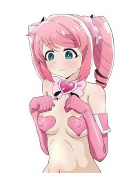 blush blush breasts gloves hanabishi_haruka heart-shaped_pasties long_gloves magia_magenta mahou_shoujo_ni_akogarete pasties raibado